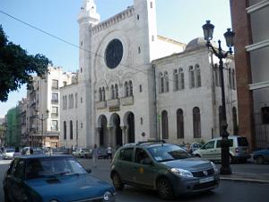 ORAN - BOULEVARD MARECHAL JOFFRE -  OU NATIONAL  ET LA SYNAGOGUE